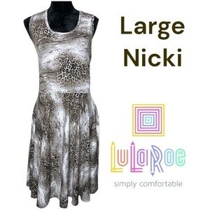 LuLaRoe Nicki sleeveless A-line Dress Pockets Size Large
